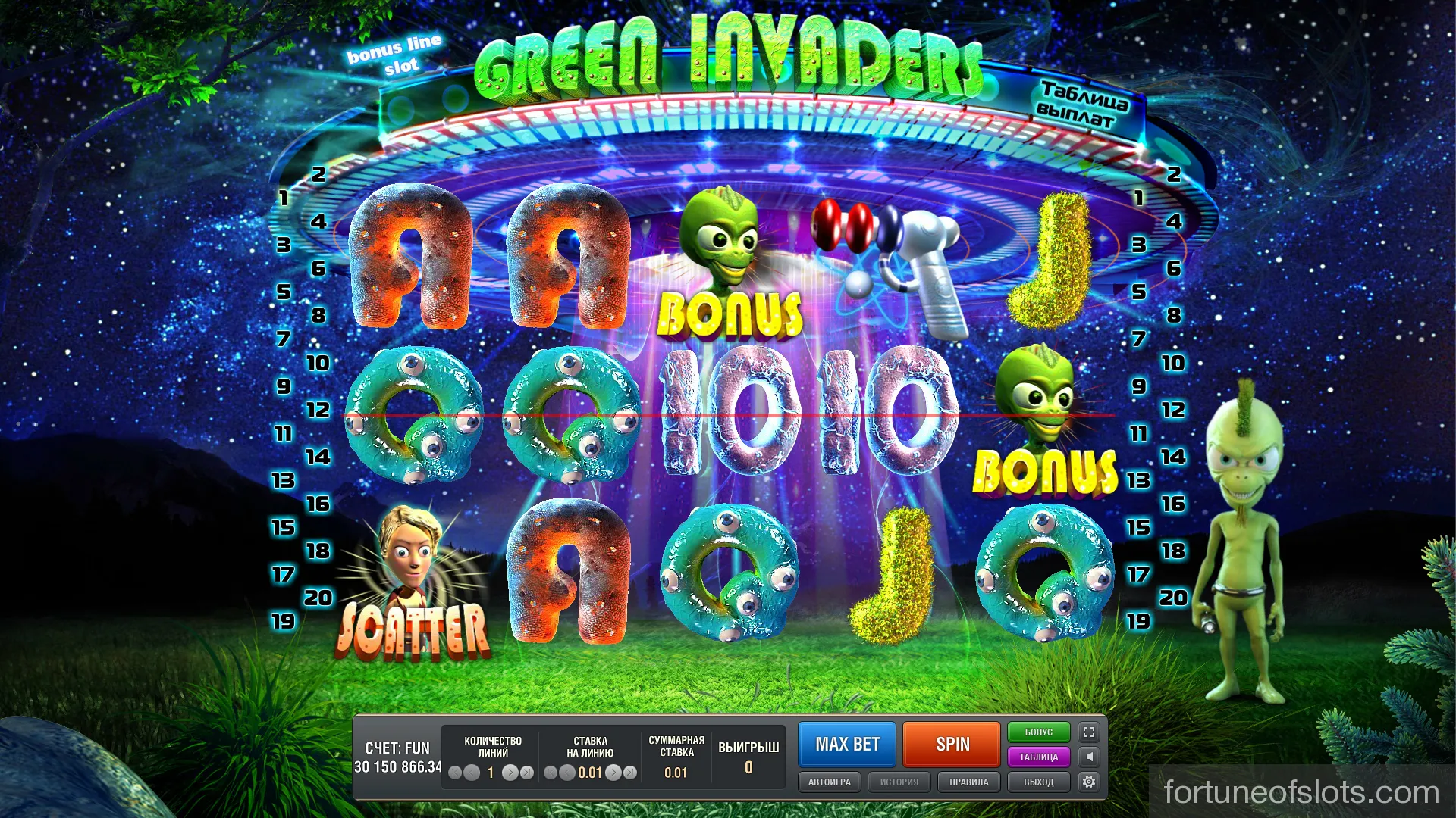 Игровые автоматы Green Invaders